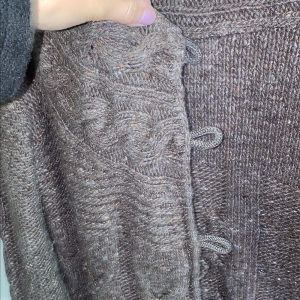 Old navy long wool sweater brown with hood - Picture 6 of 10